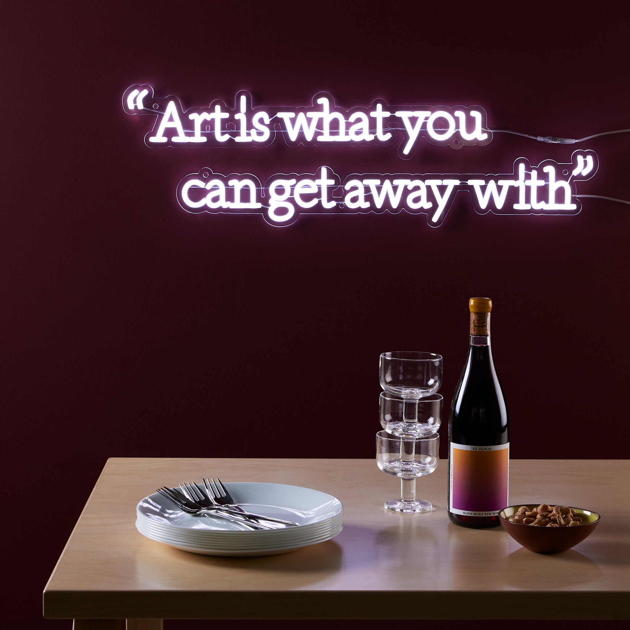 Andy Warhol Art Is What You Can Get Away With Quote Neon Sign