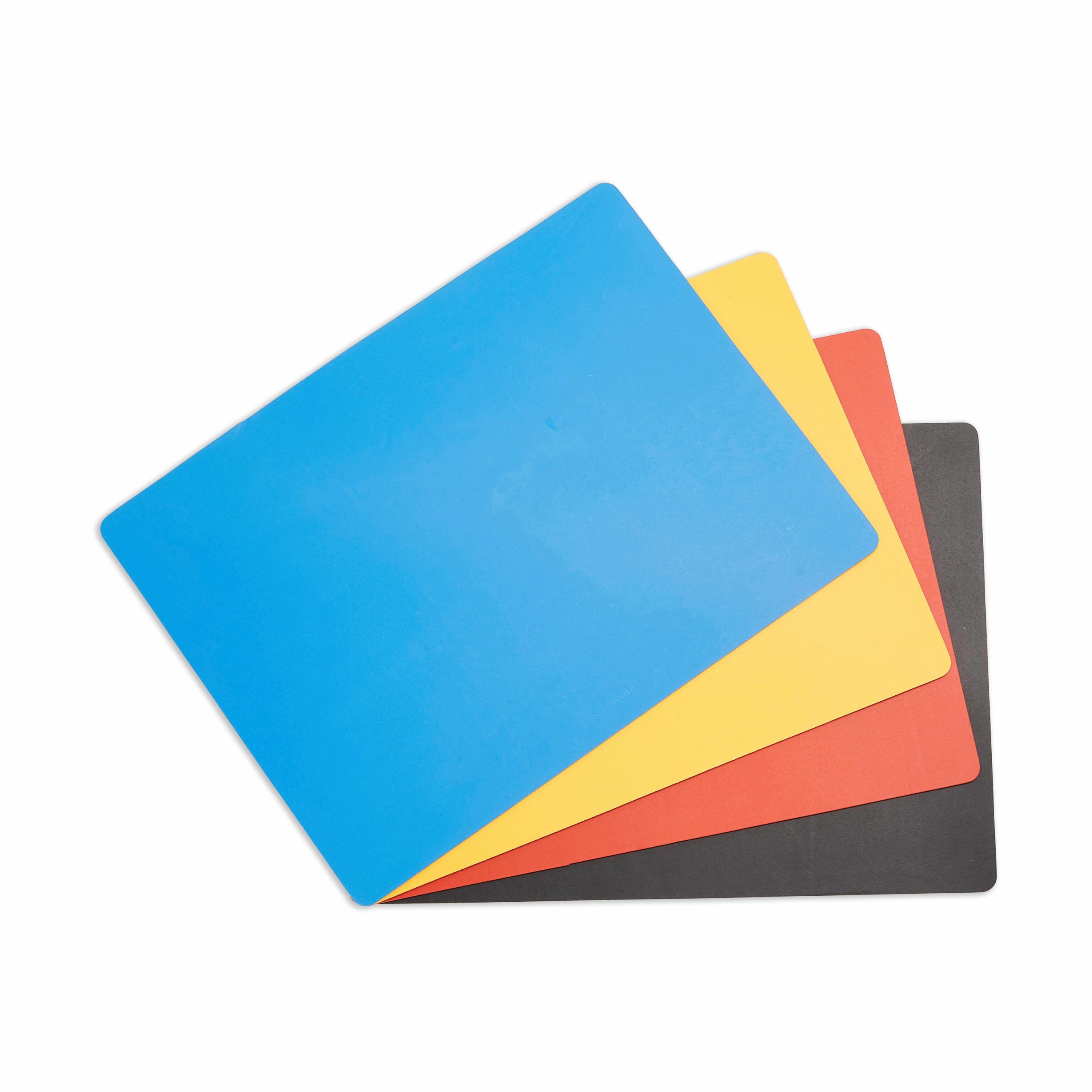 Dual-Sided Recycled Leather Placemat - Yellow/ Light Grey - Image 8