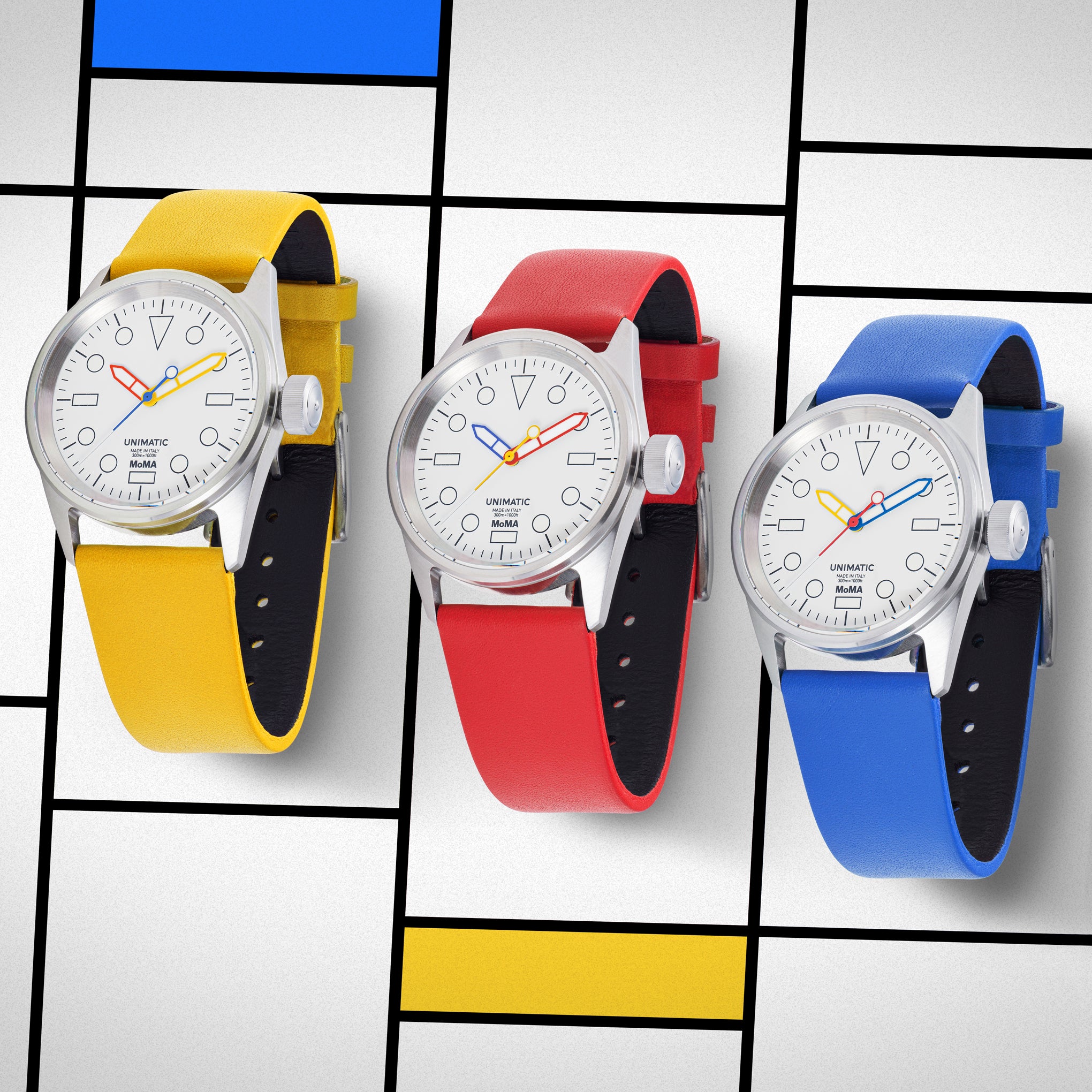 MoMA Unimatic De Stijl Modello Cinque Watch - Blue - Image 6
