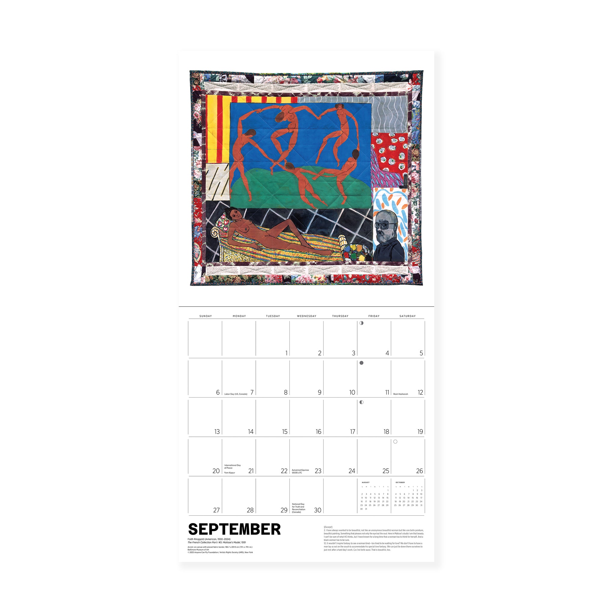 2026 Faith Ringgold Wall Calendar - Image 4