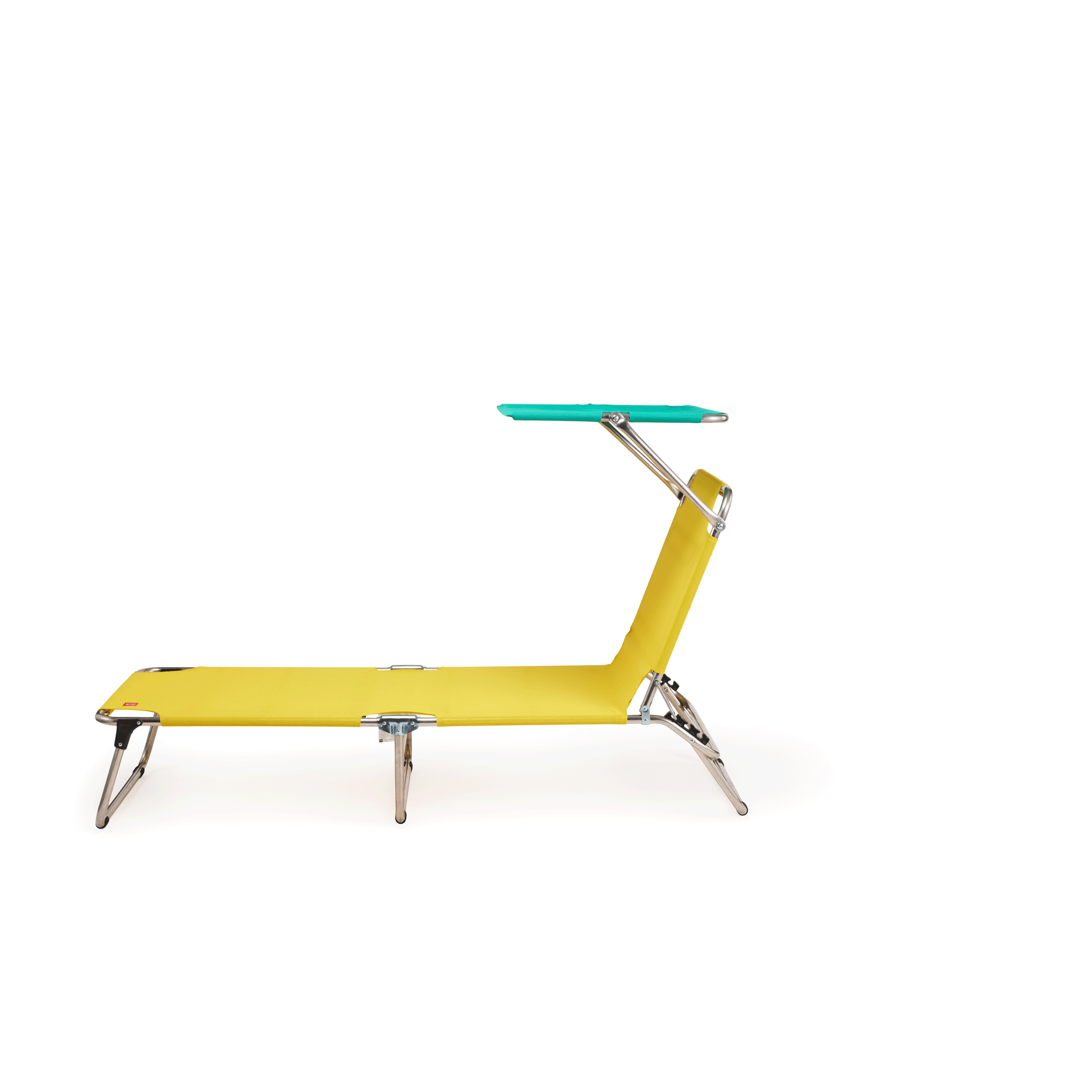 Amigo Outdoor Lounge Chair with Sun Shield - Yellow/ Teal - Image 3