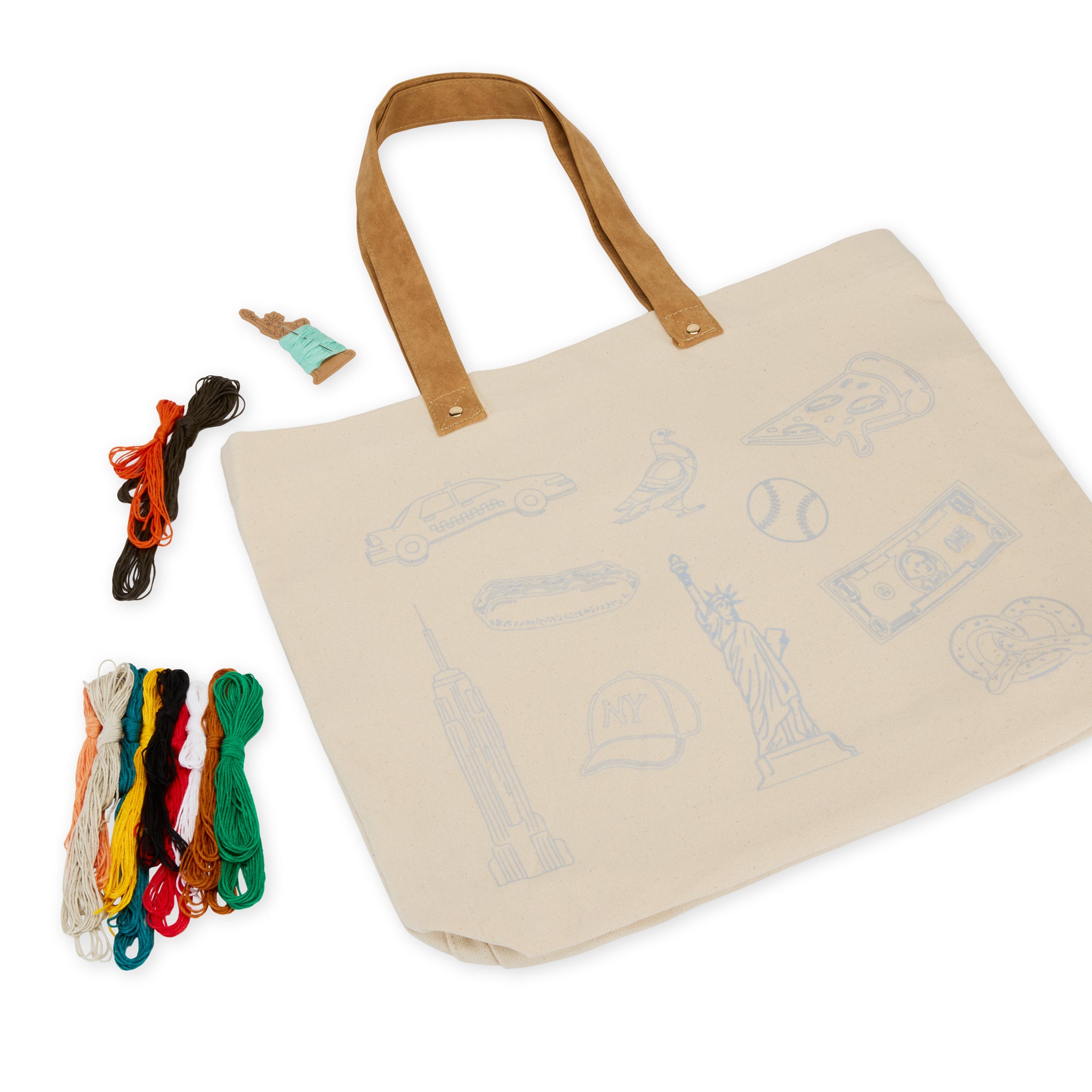 DIY Embroidery Stitch Your City NYC Tote Bag - Image 5
