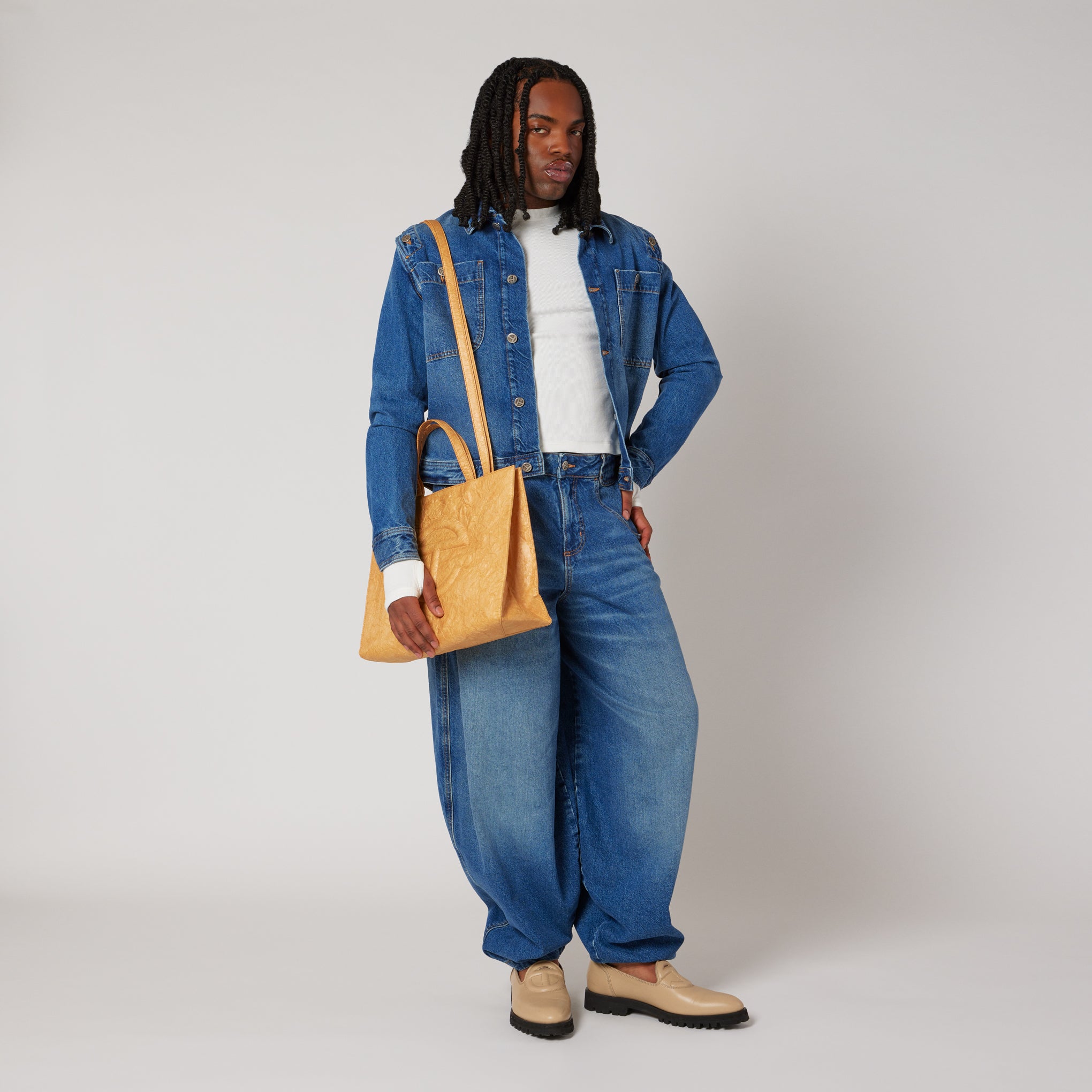 Telfar Tyvek Shopping Bag - Brown - Image 5