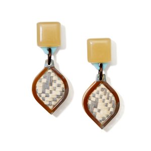 Finn Vita Drop Earrings - Natural/ Blue