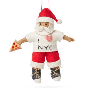NYC Felt Ornament - Santa Brown