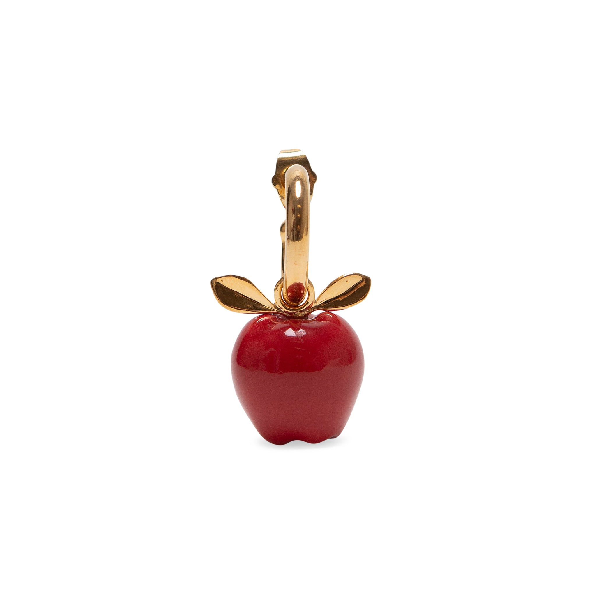 Andrés Gallardo Red Apple Single Gold-Plated Hoop Earring - Image 3