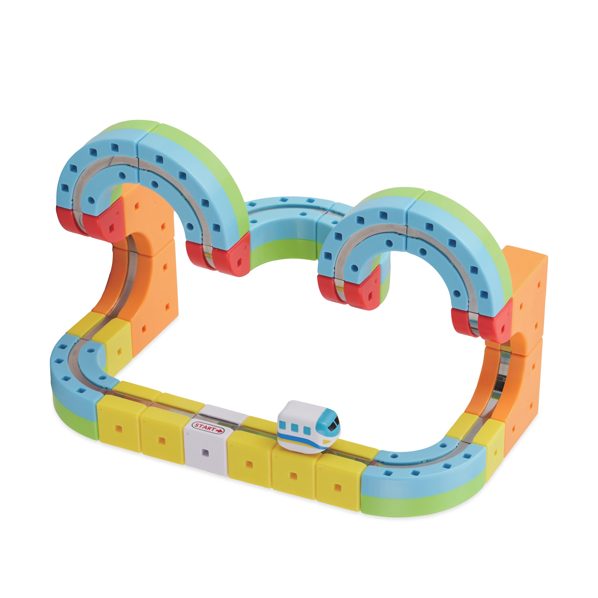 Magnetic Train Rail Cube Block Toy Set - Starter 32 pcs - Image 4