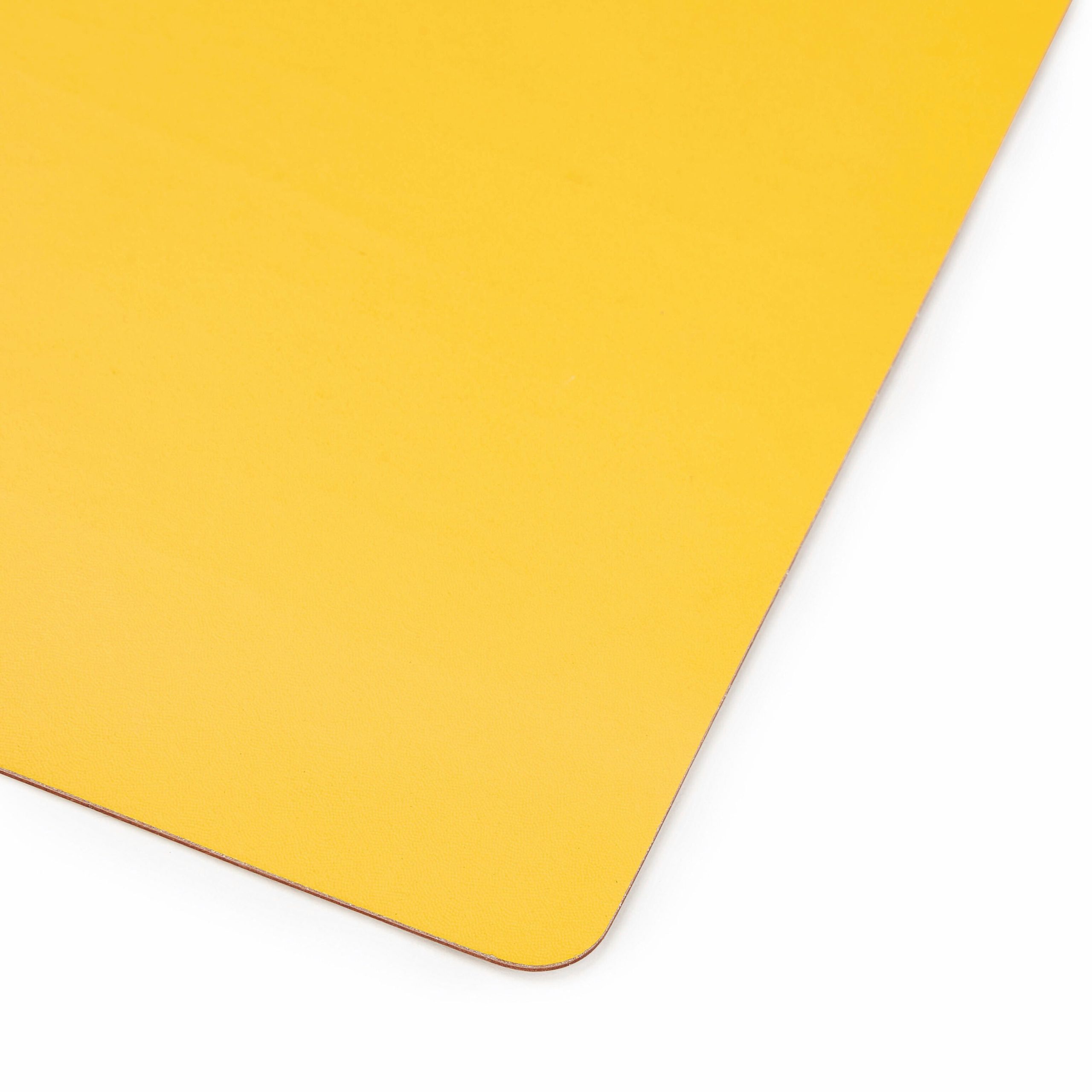 Dual-Sided Recycled Leather Placemat - Yellow/ Light Grey - Image 6