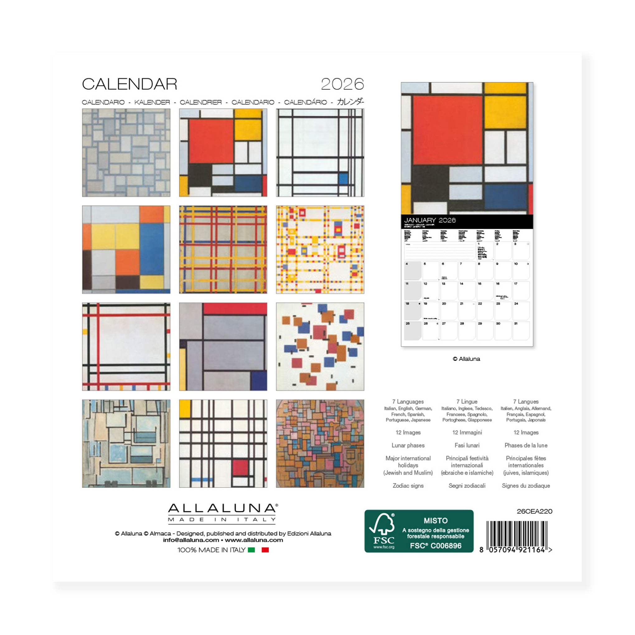 2026 Mini Mondrian Calendar - Image 2
