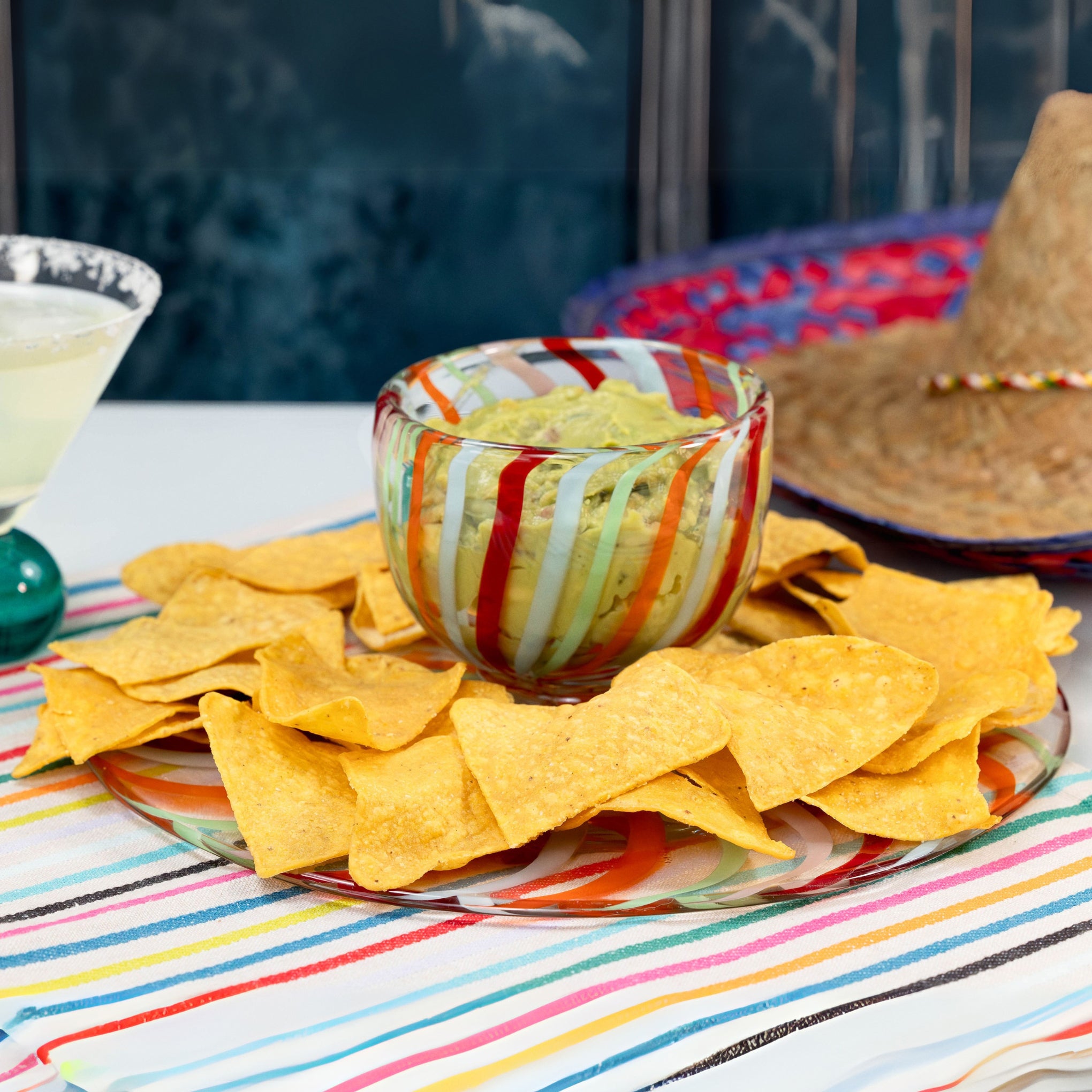 Reversible Cake Stand/Chip & Dip Glass Platter - Image 5
