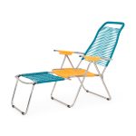 Spaghetti Outdoor Lounge Chair - Teal/ Yellow
