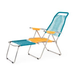 Spaghetti Outdoor Lounge Chair - Teal/ Yellow