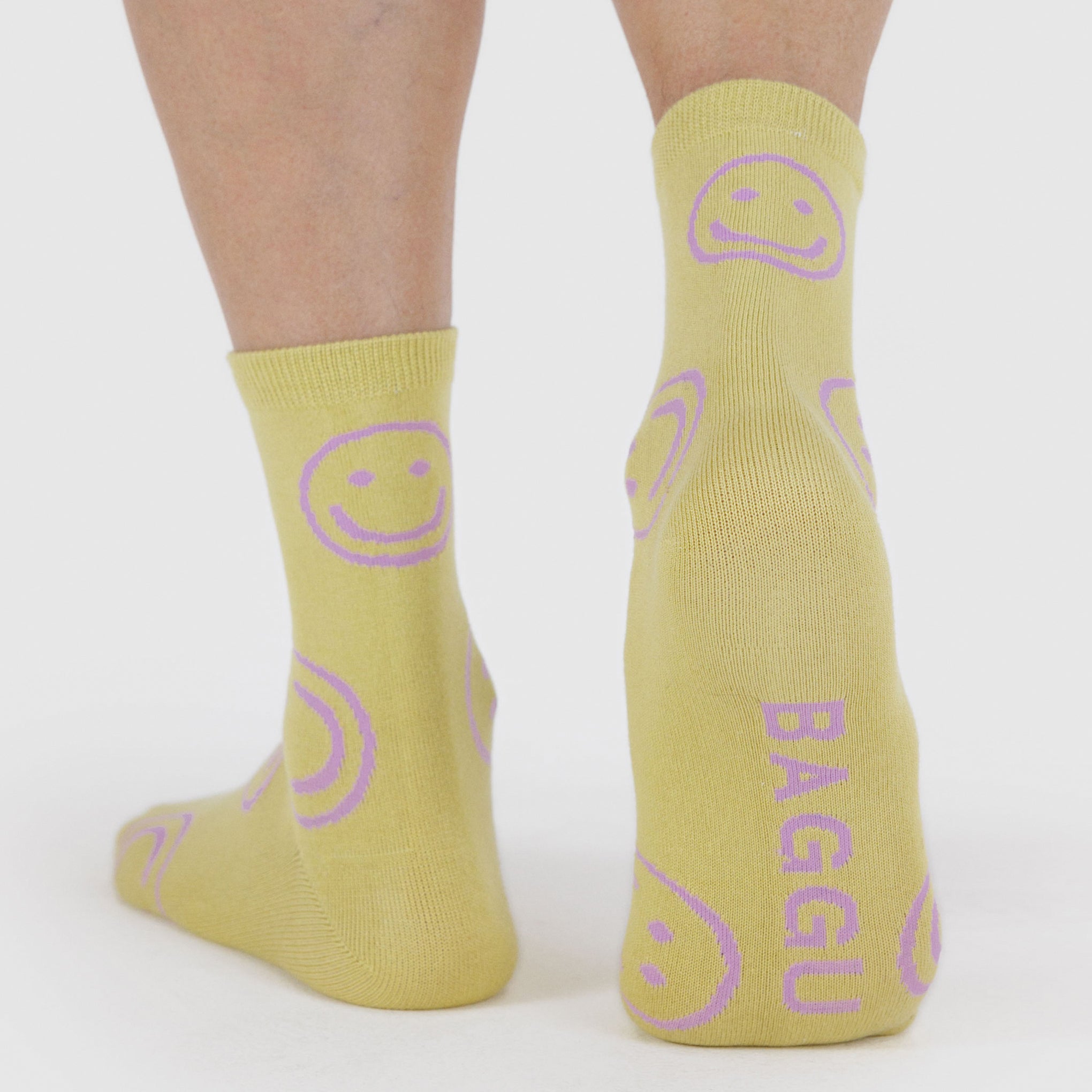 Baggu Crew Socks - Straw Happy - Image 3