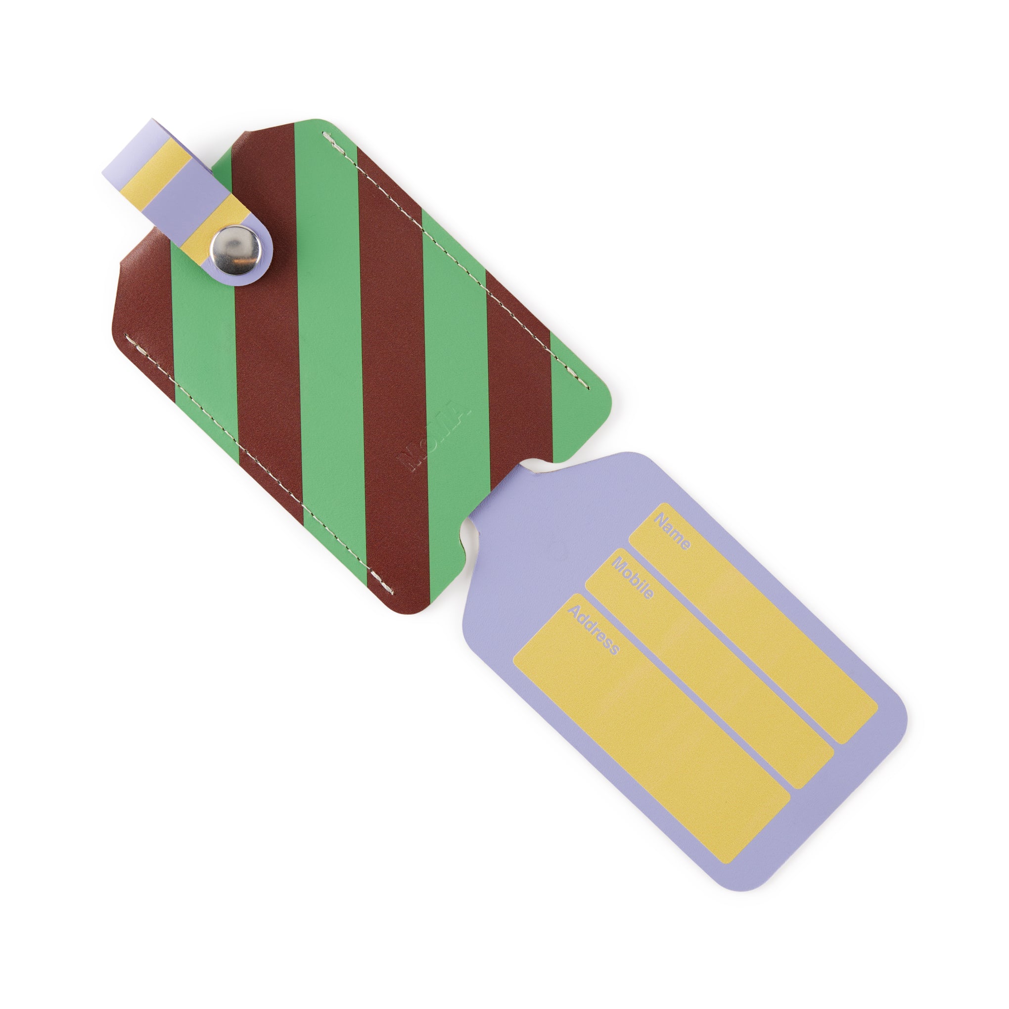 Dusen Dusen Recycled Leather Luggage Tag - Stripe - Image 3