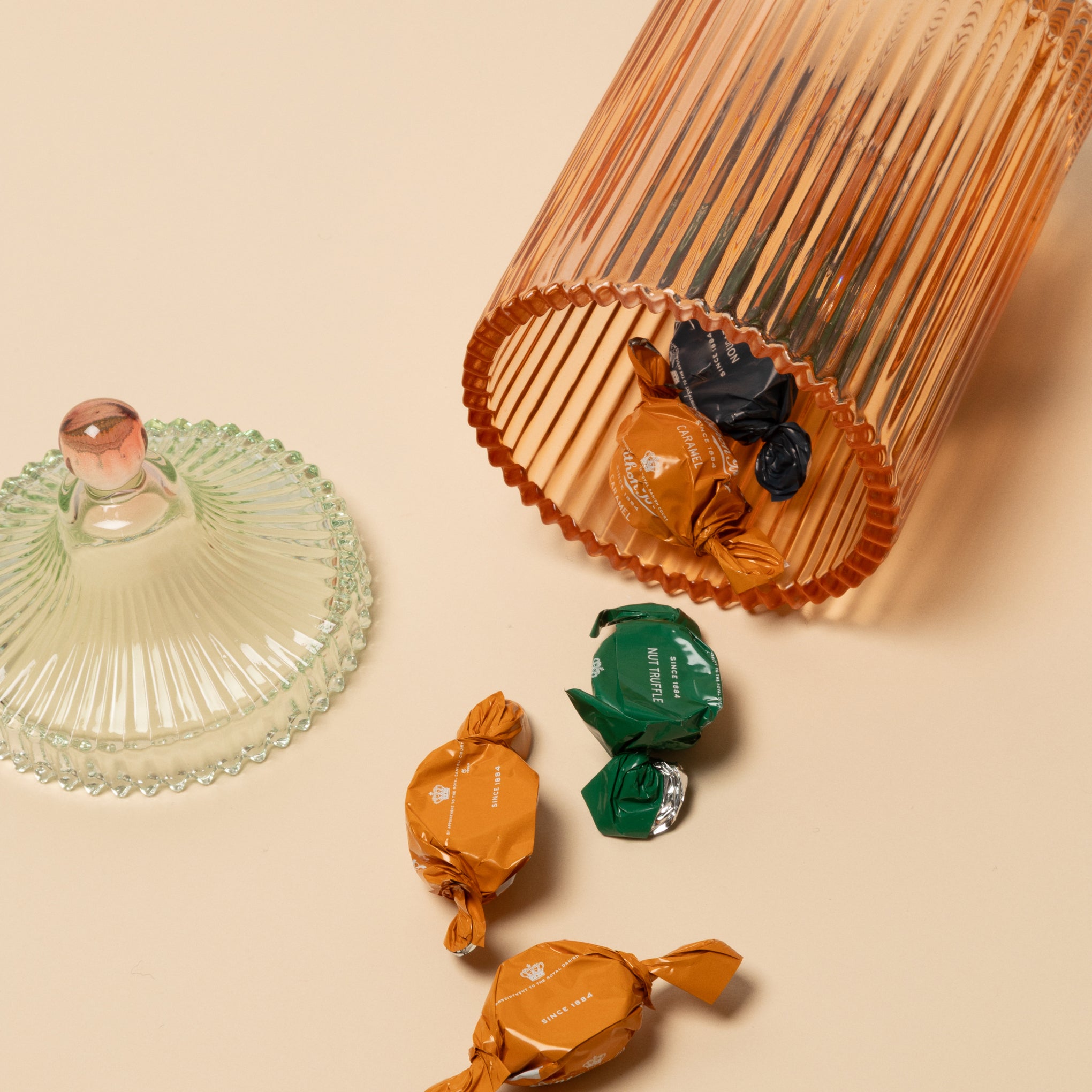 Candy Stripe Glass Storage Jar - Orange/ Light Mint - Image 5