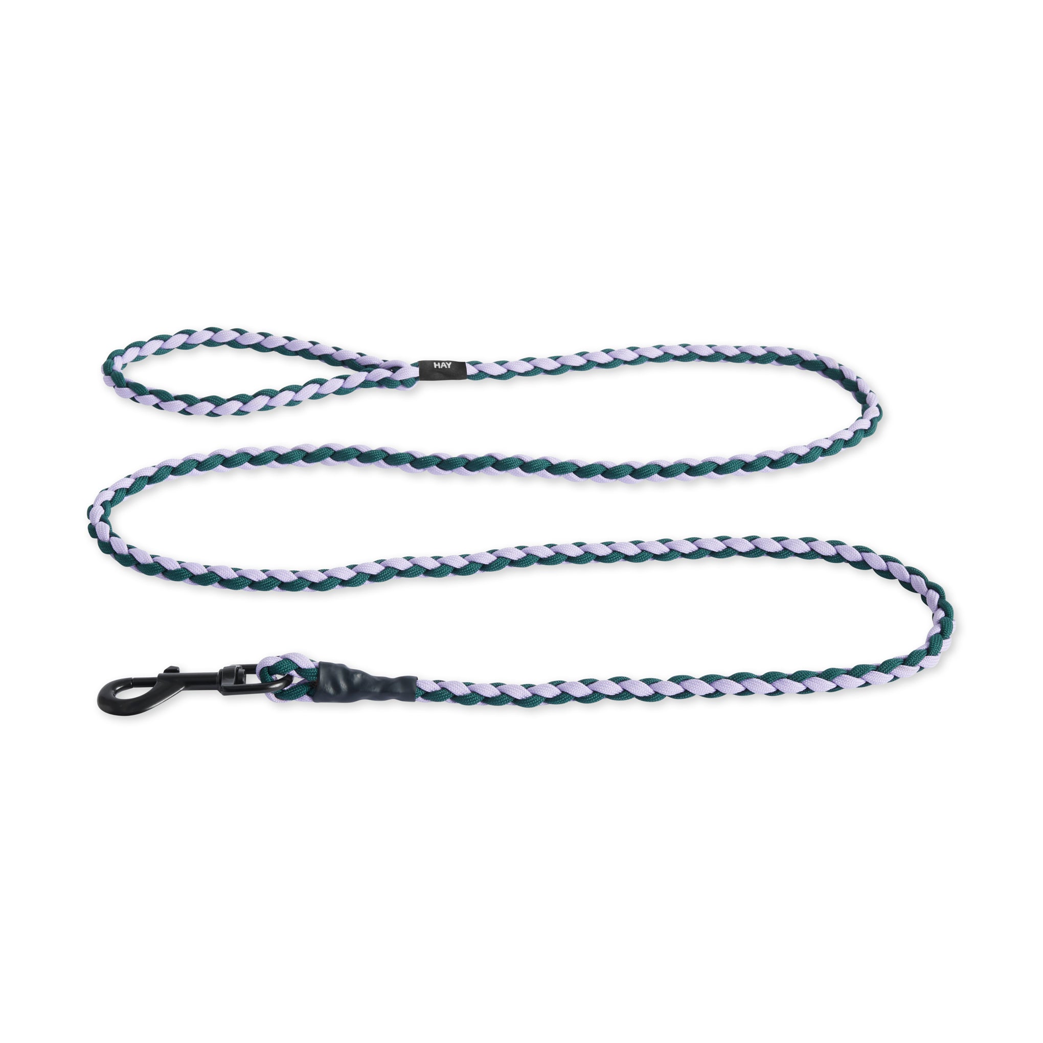 HAY Braided Dog Leash in Recycled Polyester - Lavender/ Green