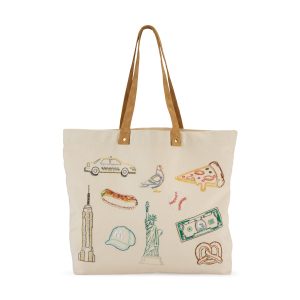 DIY Embroidery Stitch Your City NYC Tote Bag