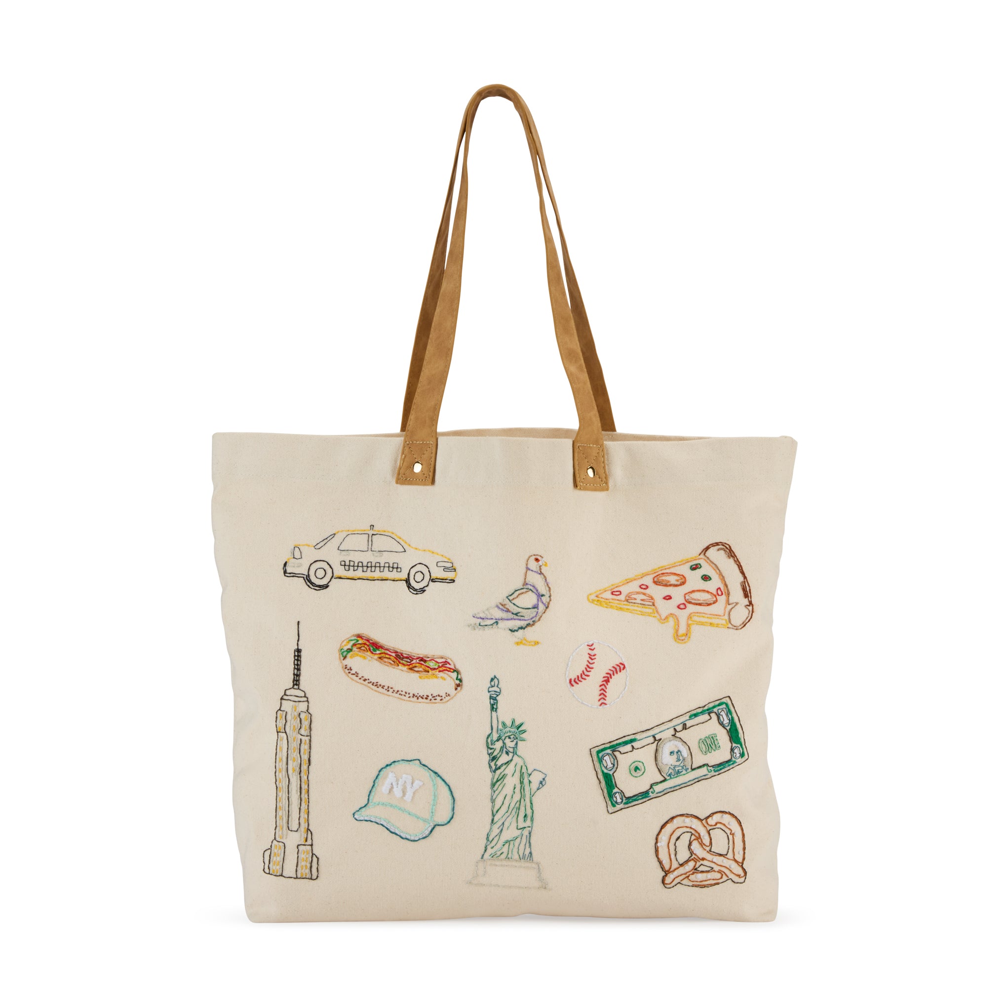 DIY Embroidery Stitch Your City NYC Tote Bag