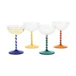 Candy Twist Glassware - Set of 4 - Coupe Set of 4