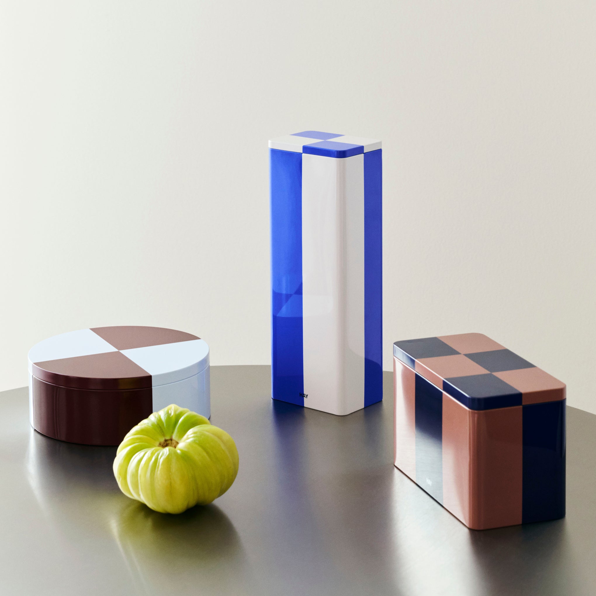 HAY Tin Container - Blue/ Off White - Image 4