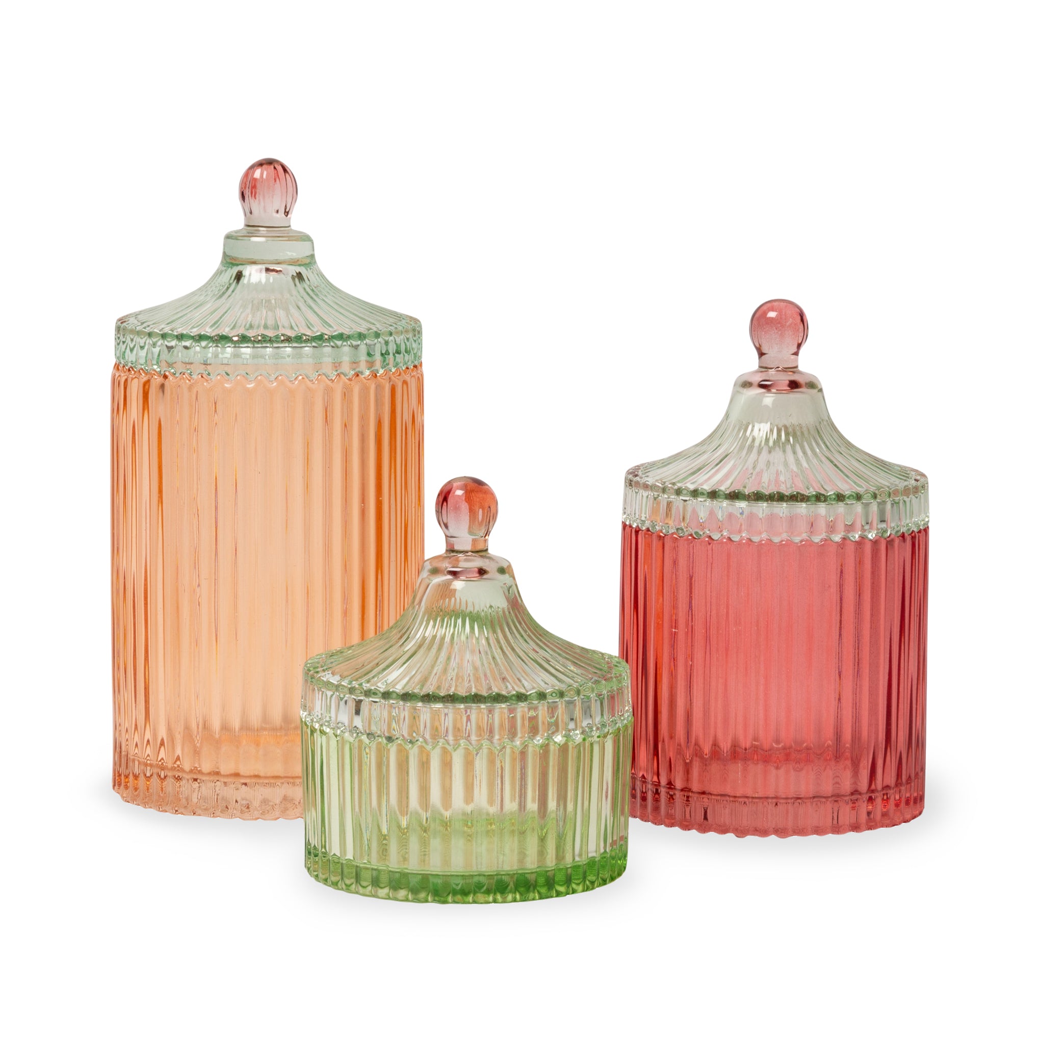 Candy Stripe Glass Storage Jar - Green/ Light Mint - Image 4