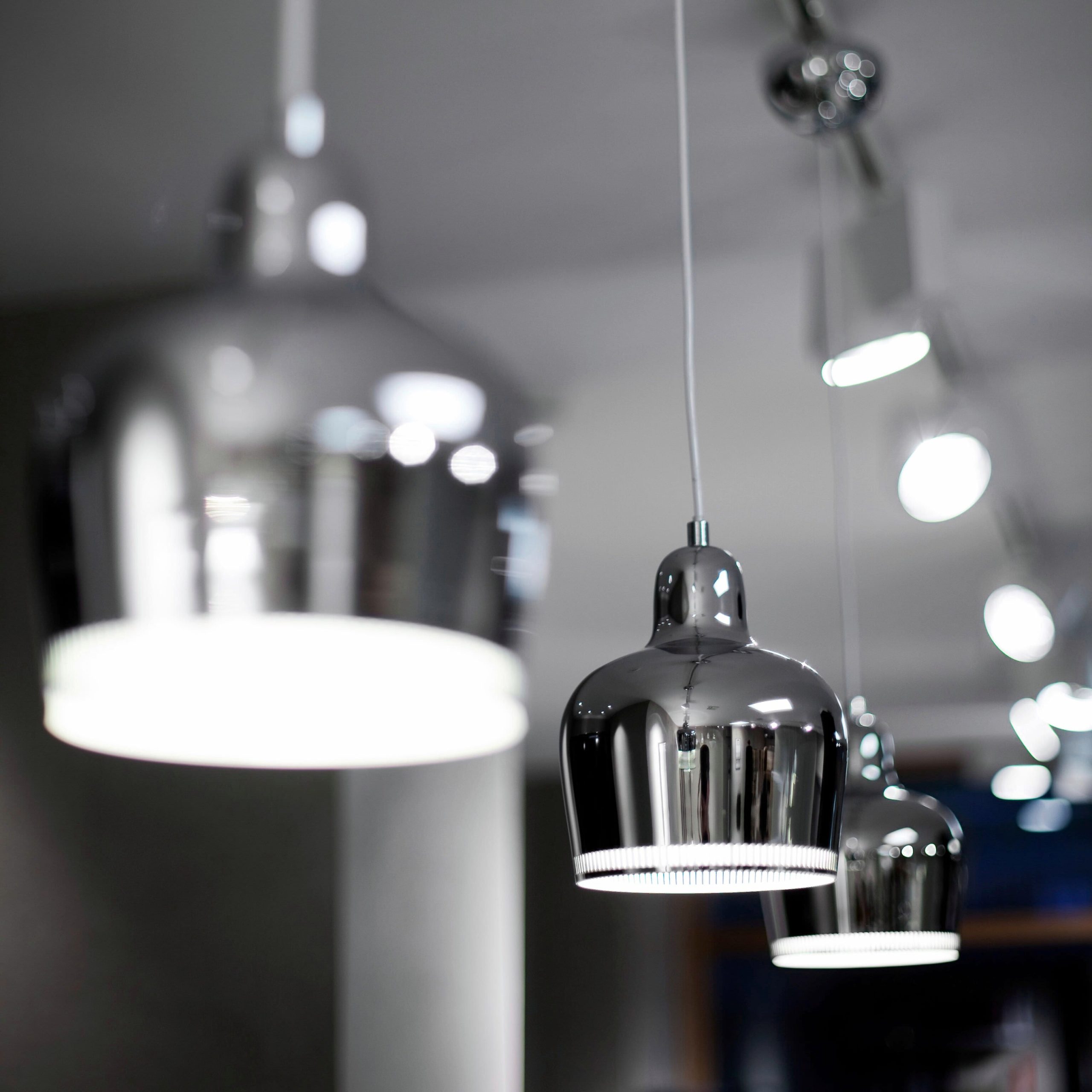 Artek Aalto Golden Bell A330S Pendant Light - Chrome - Image 2