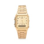 Casio AQ230 Analog Digital Watch - Gold