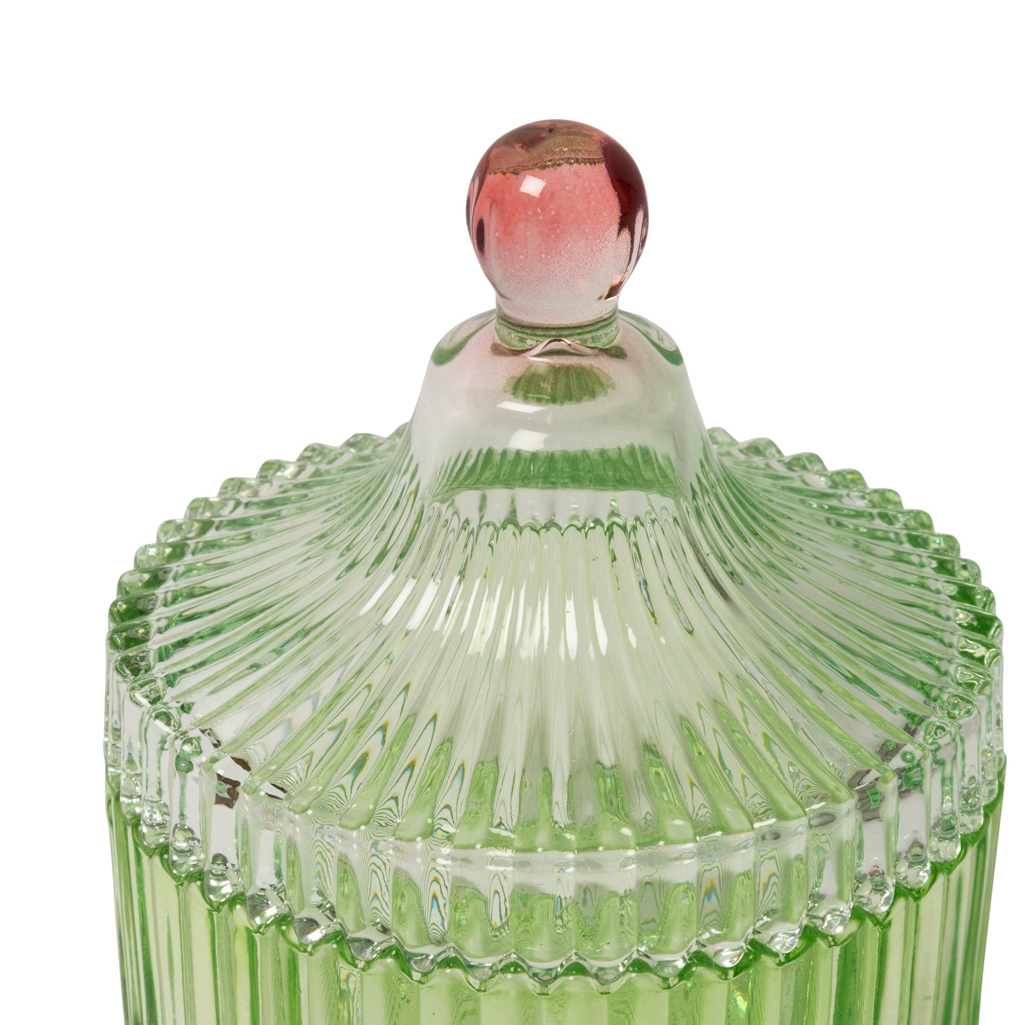 Candy Stripe Glass Storage Jar - Green/ Light Mint - Image 3