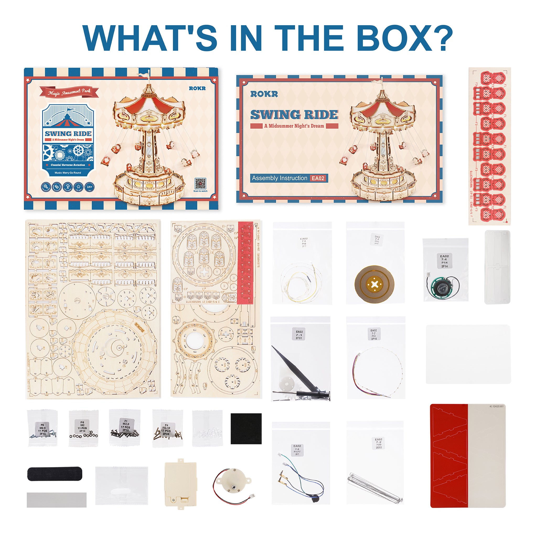 Rolife DIY Swing Ride Music Box 3D Wooden Puzzle - Image 5