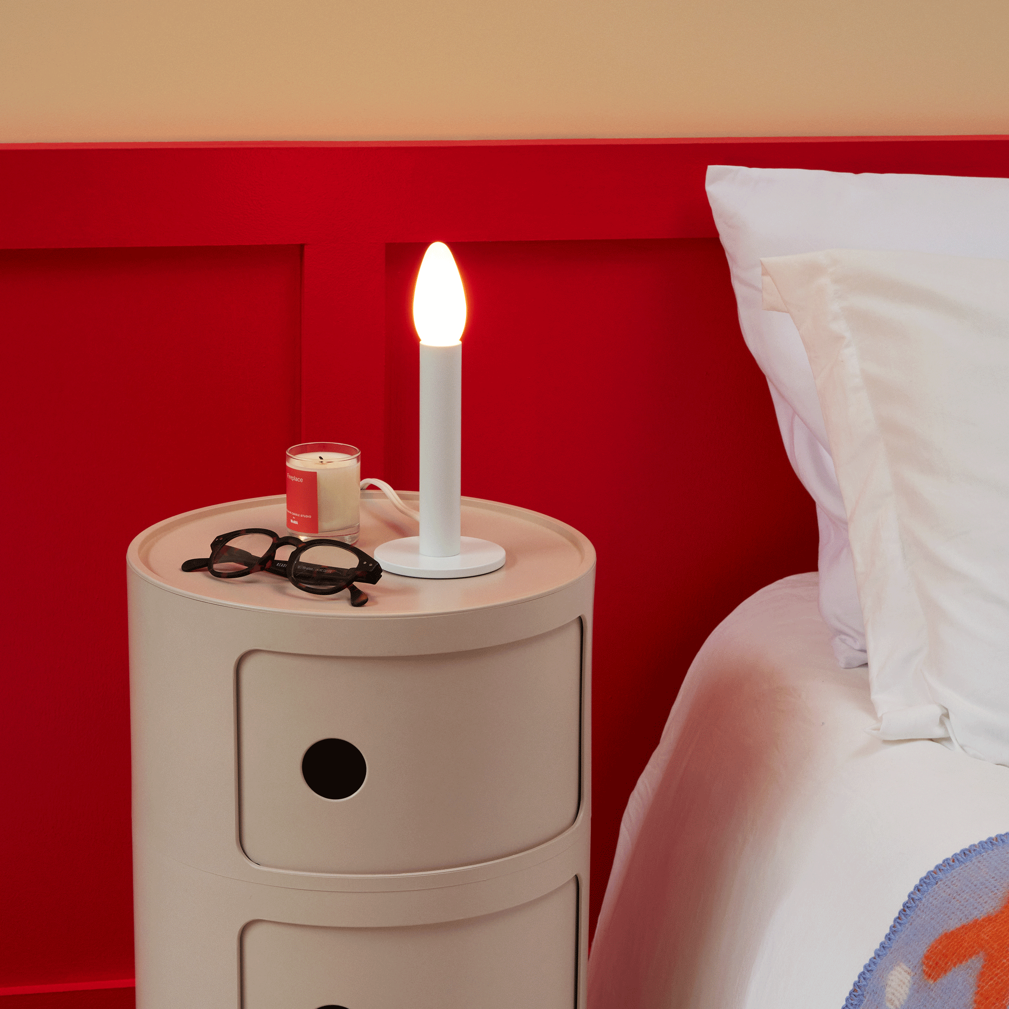 Candle Table Lamp - White - Image 2