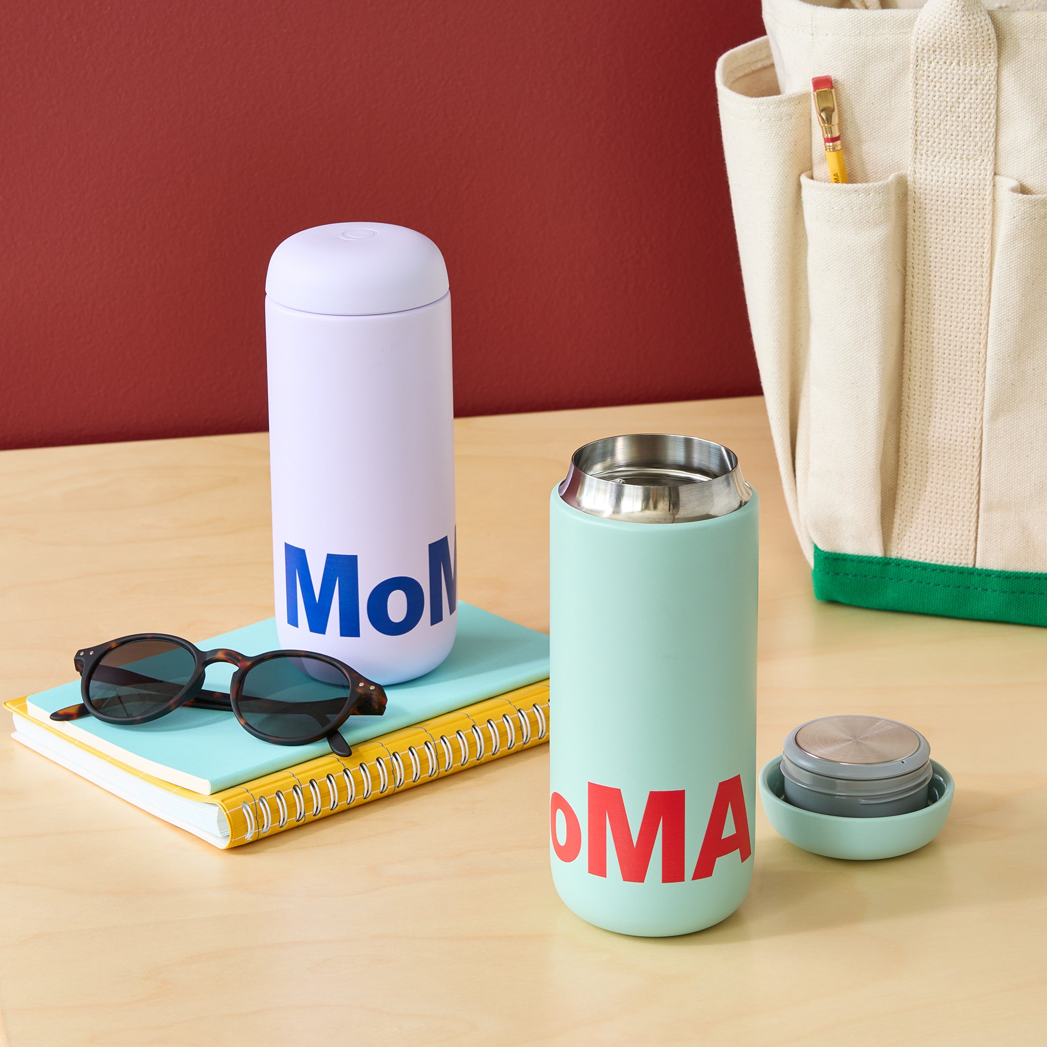 Colorful MoMA Insulated Travel Mug - Periwinkle/ Blue - Image 2