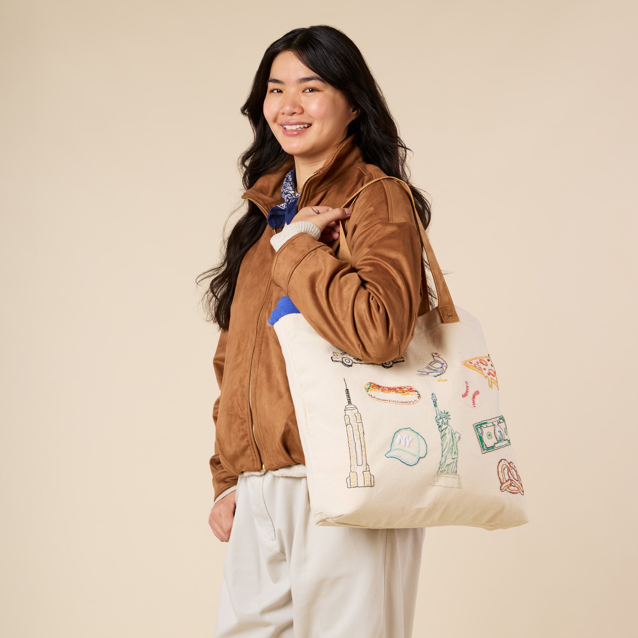 DIY Embroidery Stitch Your City NYC Tote Bag - Image 2