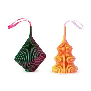 3D-Printed Holiday Ornaments - Set of 2 - Watermelon/Grapefruit