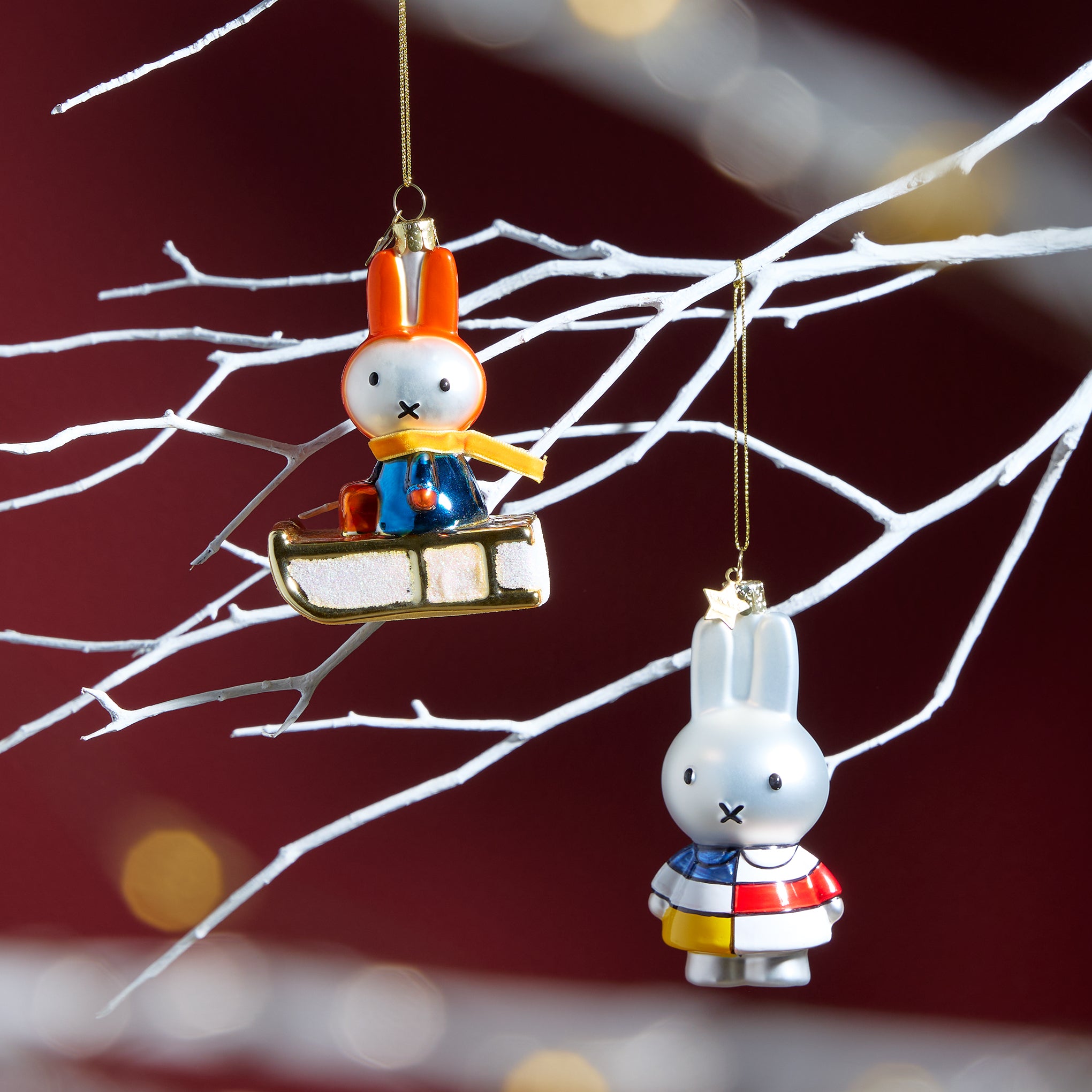 Miffy Glass Holiday Ornament - Miffy Mondrian - Image 2