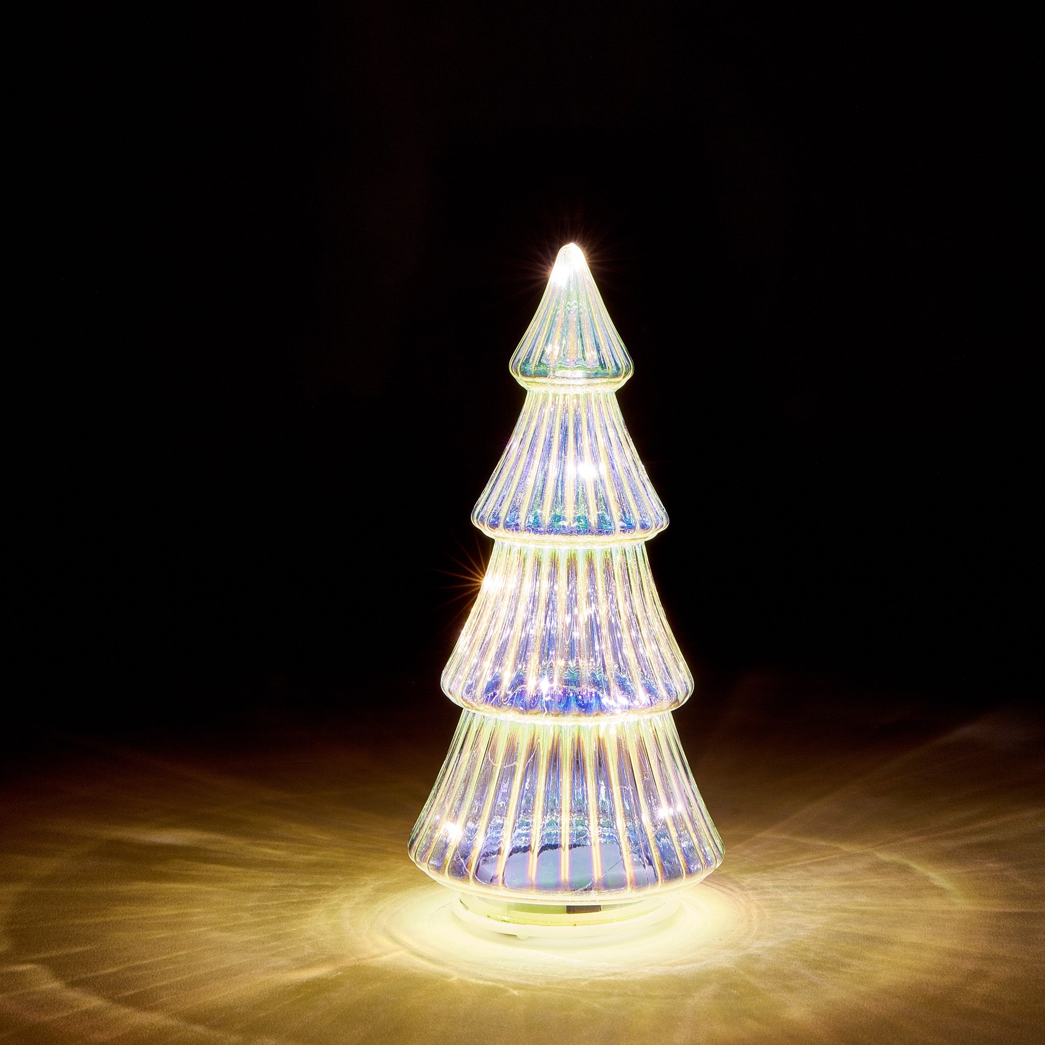 MoMA LED Glass Lighted Tree- Large - White Tiered - Image 2