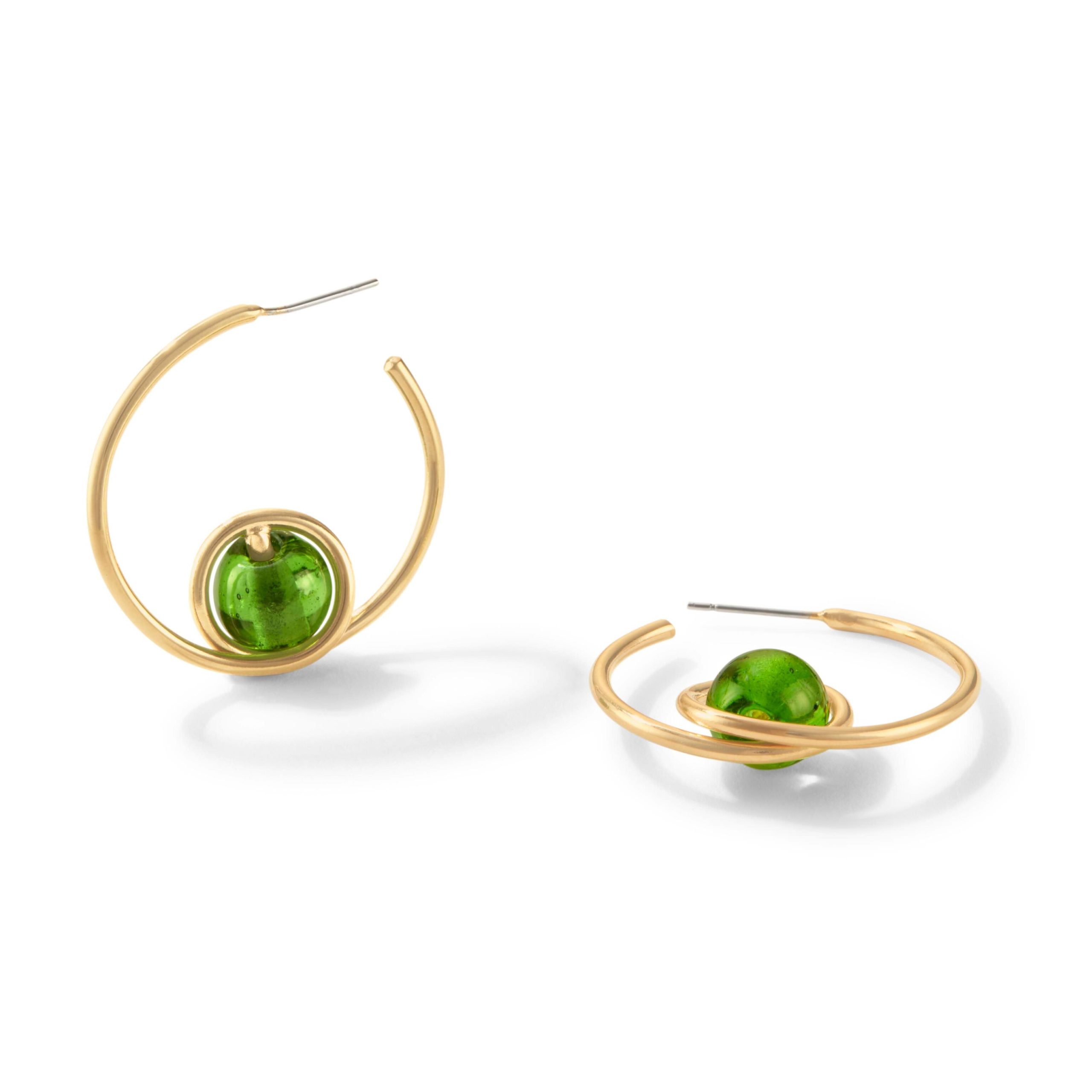 Soko Gold-Plated Mpira Glass Hoop Earrings - Image 3