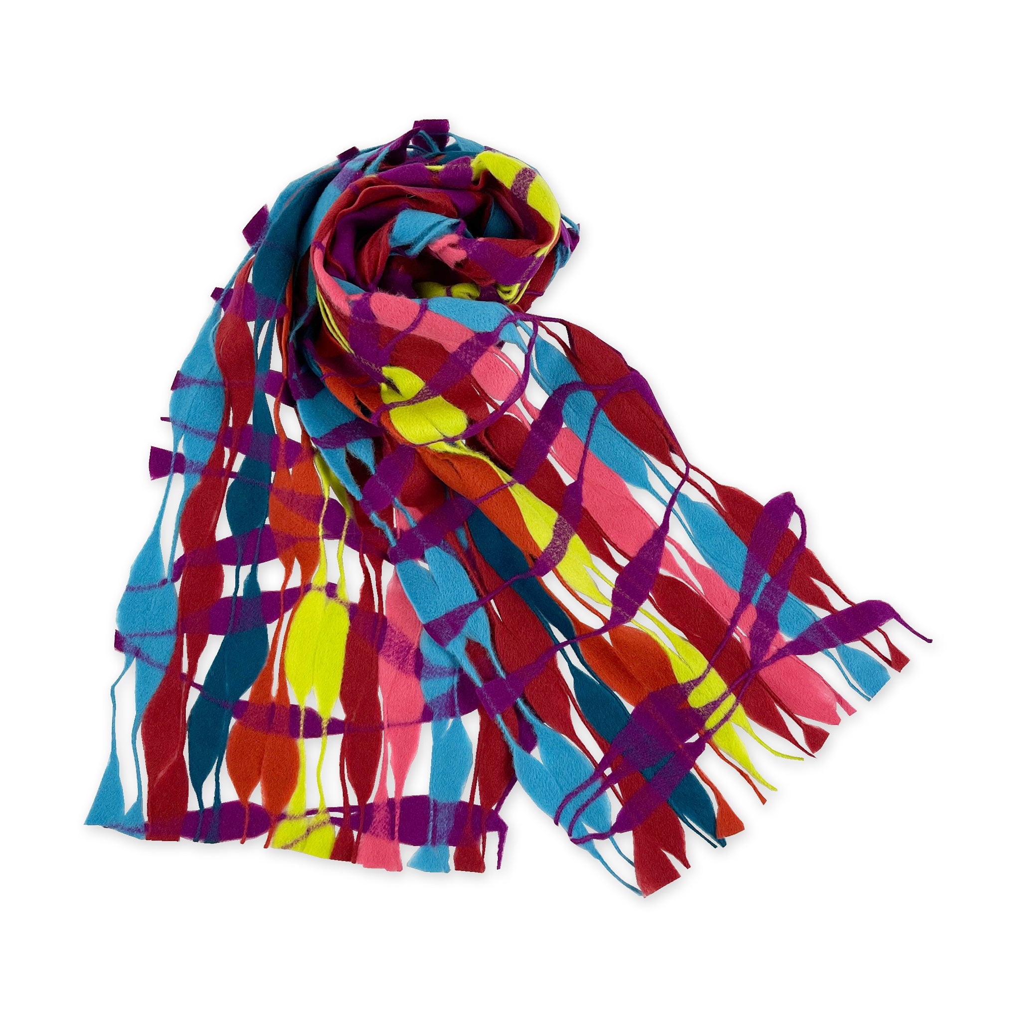 Nuno Threadstray Open-Weave Felted Wool Scarf - Warm Multi - Image 4