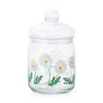 Retro Glass Jar with Lid - Growing Daisies
