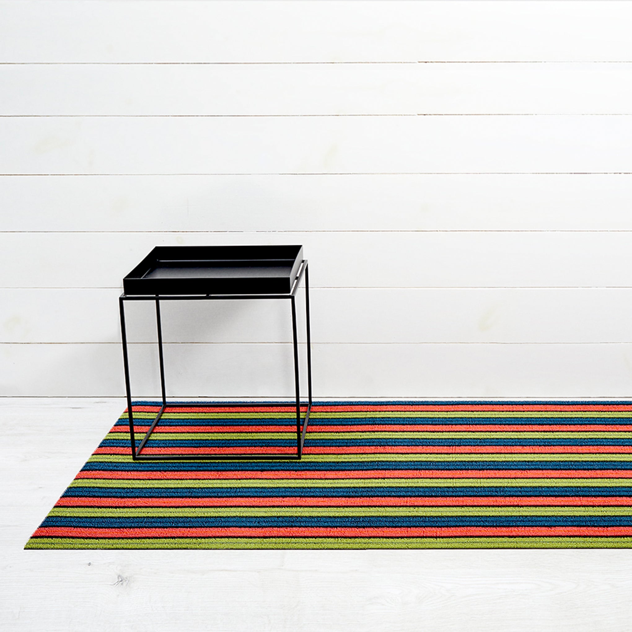 Chilewich Ribbon Stripe Shag Floor Mat - Limelight - Image 2