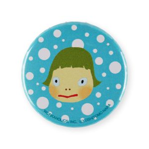 Yoshitomo Nara Metal Button Badge - Blue/ White Dots
