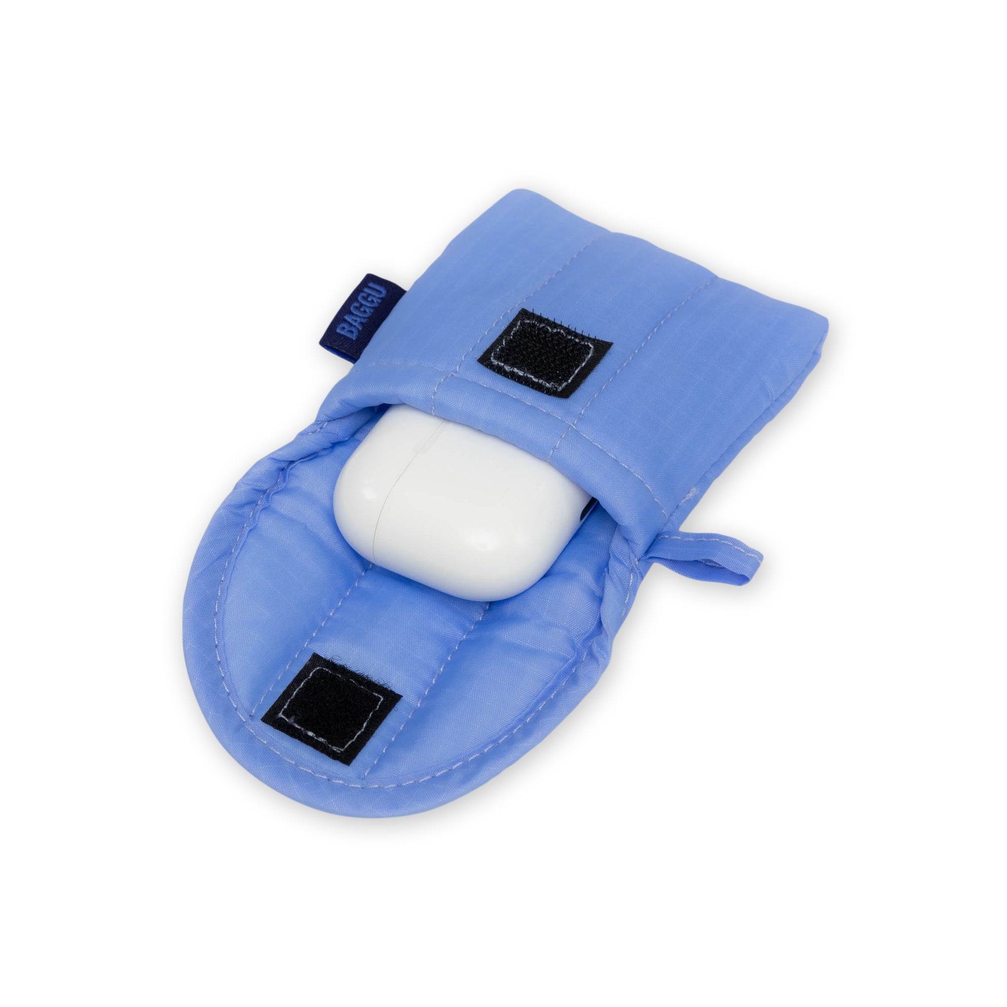 Baggu Puffy Recycled Nylon Earbuds Case - Cornflower - Image 3