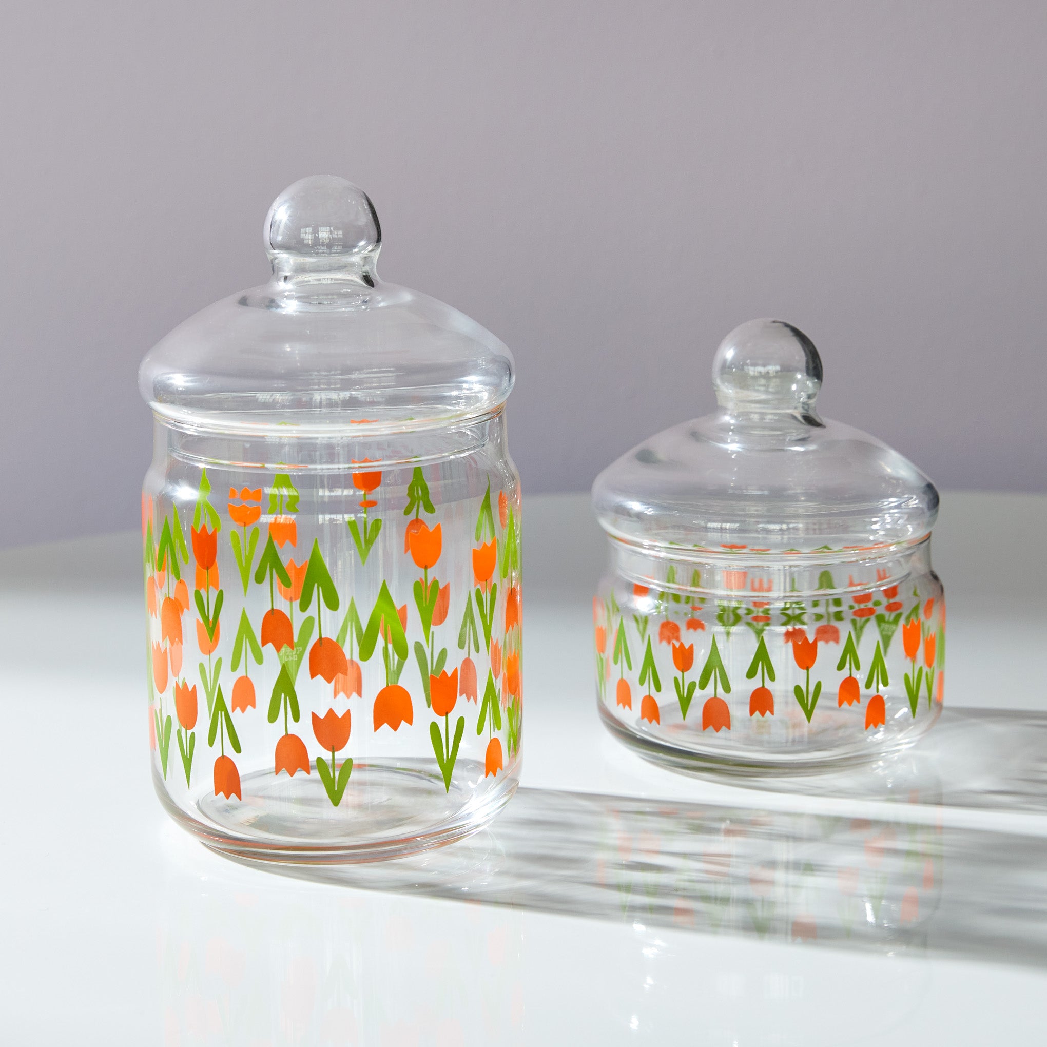Retro Glass Jar with Lid - Tulips - Image 5