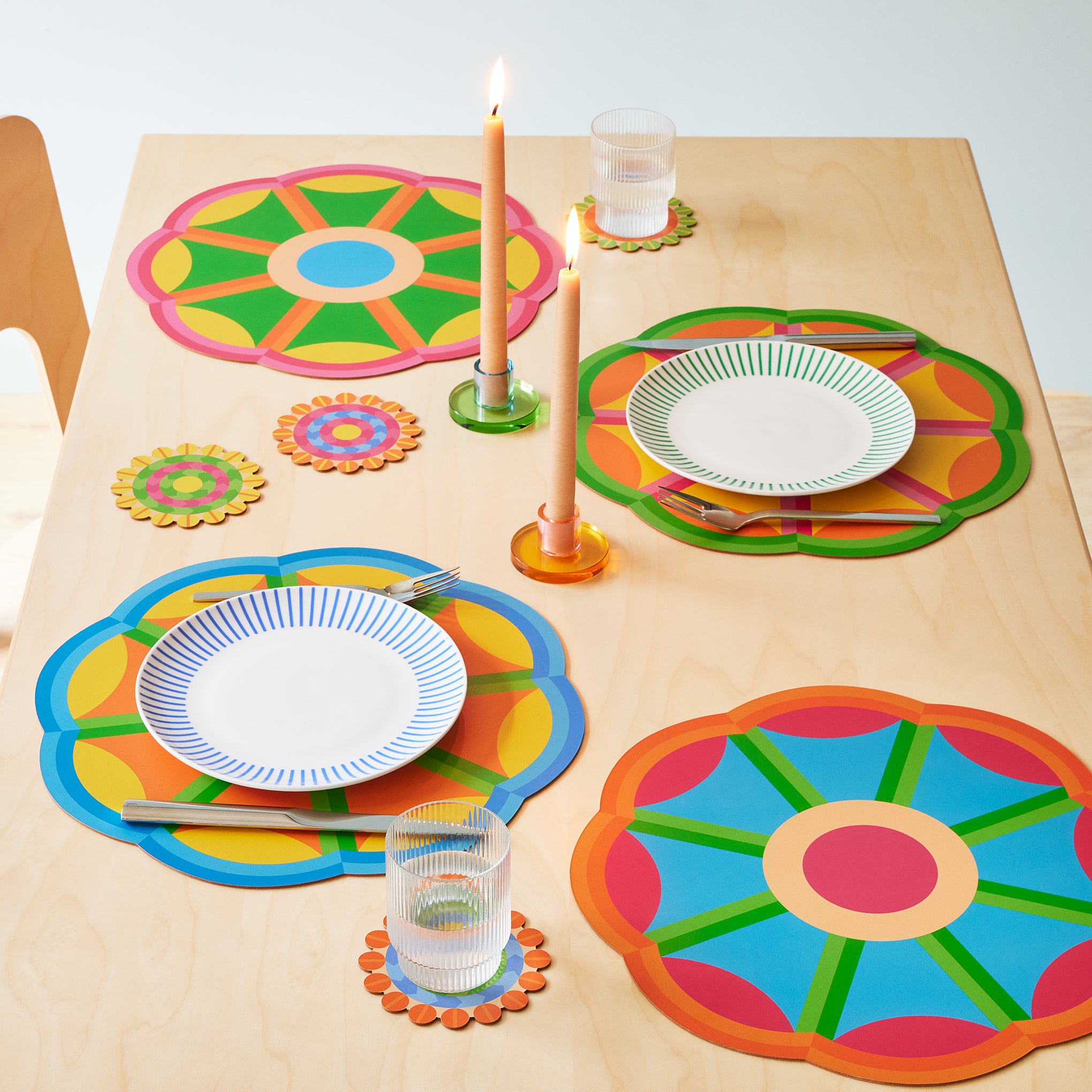 Yinka Ilori Radiant Blooms Recycled Leather Placemats - Set of 4 - Image 5