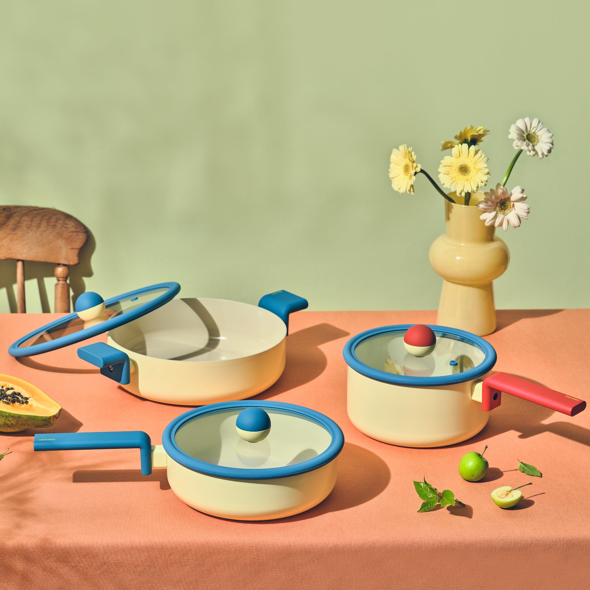 Geometric Non-Stick Cookware with Lid - Wide Pot - Image 3