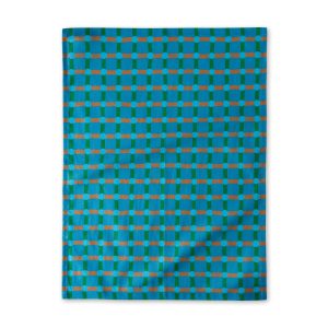 Dot Check Linen & Cotton Tea Towel - Blue/ Green