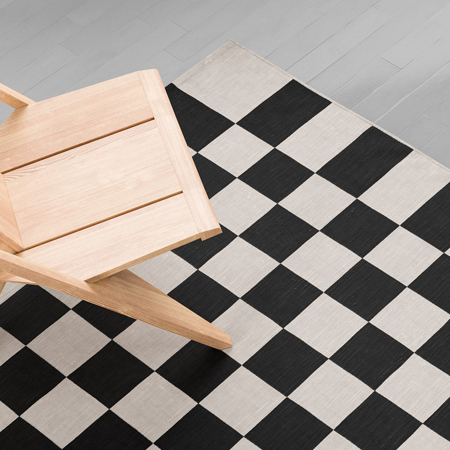 Maharam Alexander Girard Cotton Check Rug - Black/ Ecru - Image 2