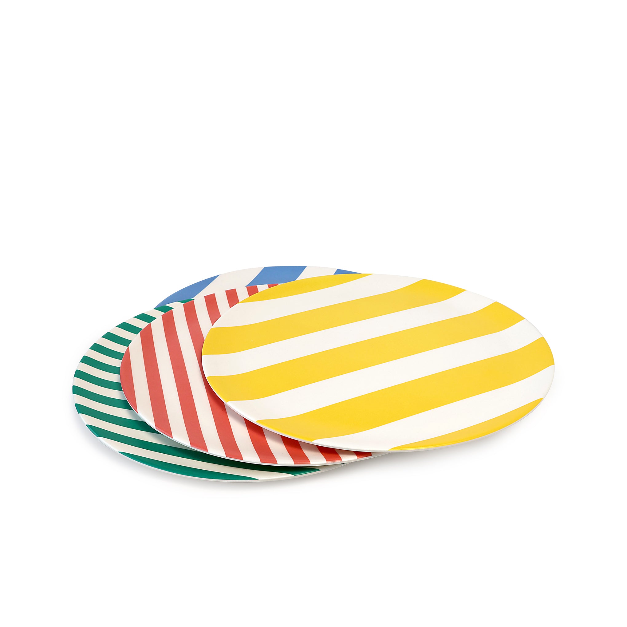 Bamboo Colorful Striped Dinnerware - Set of 4 - Dinner Plate - Image 3