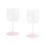 HAY Tint Wine Glasses - Set of 2 - Clear/ Jade Light Pink/ Light Pink