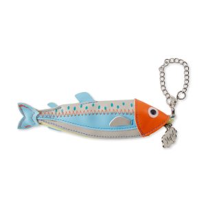 Fish Zip Pouch - Blue/ Orange