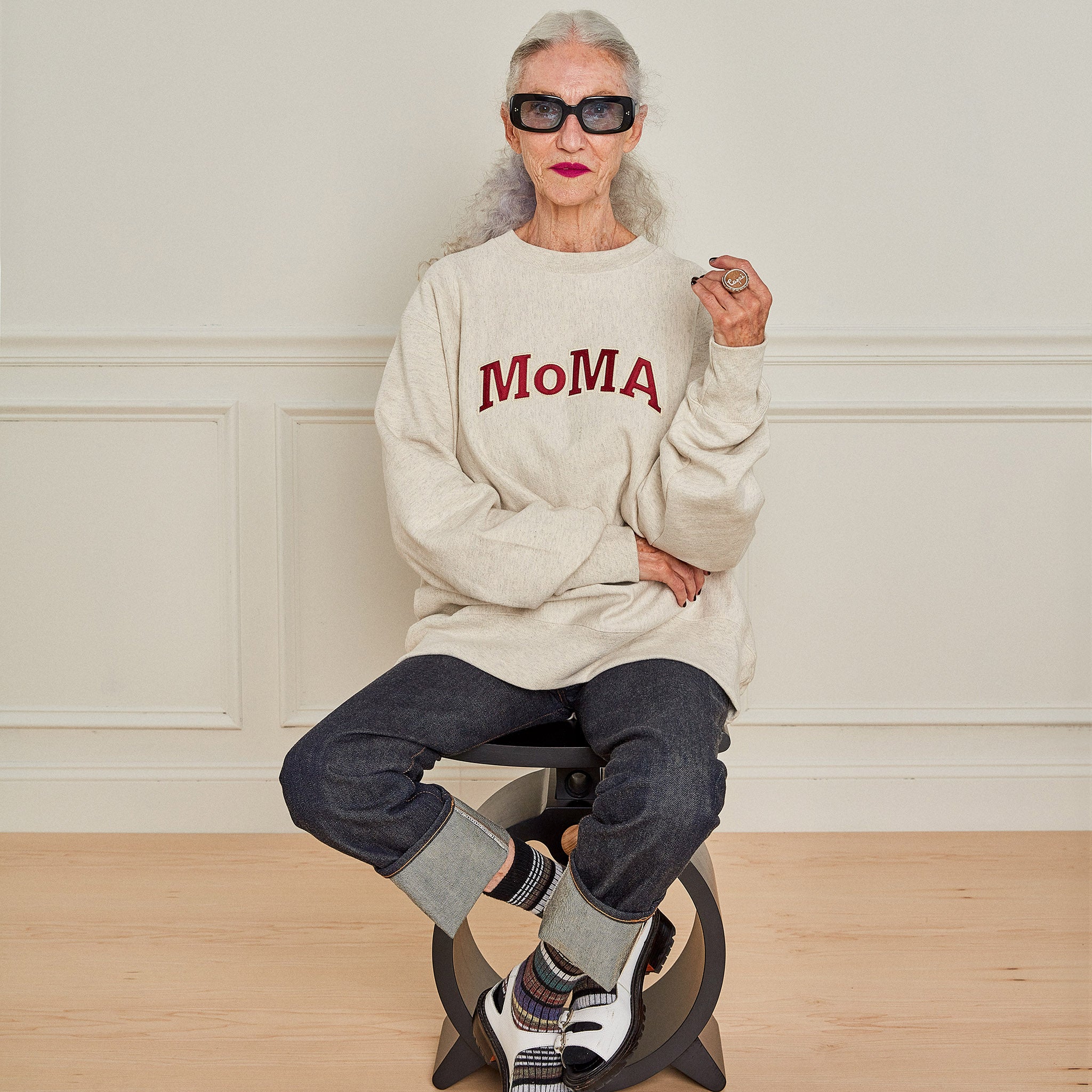 Champion Crewneck Sweatshirt - MoMA Edition - Oatmeal - Image 2